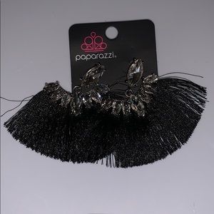 Black Rhinestone Fringe